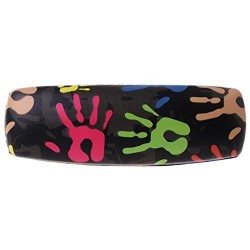 Black pencil case with hand print details