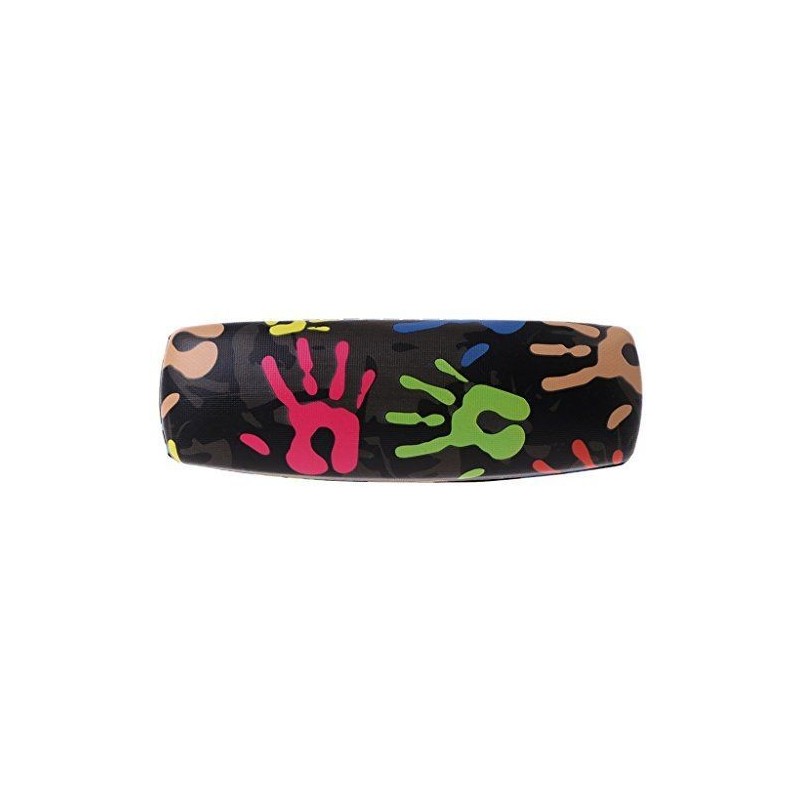 Black pencil case with hand print details Black pencil case with hand print details