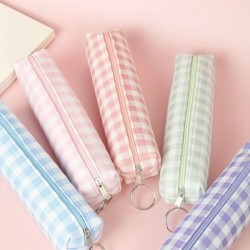 pencil case available in purple and blue color